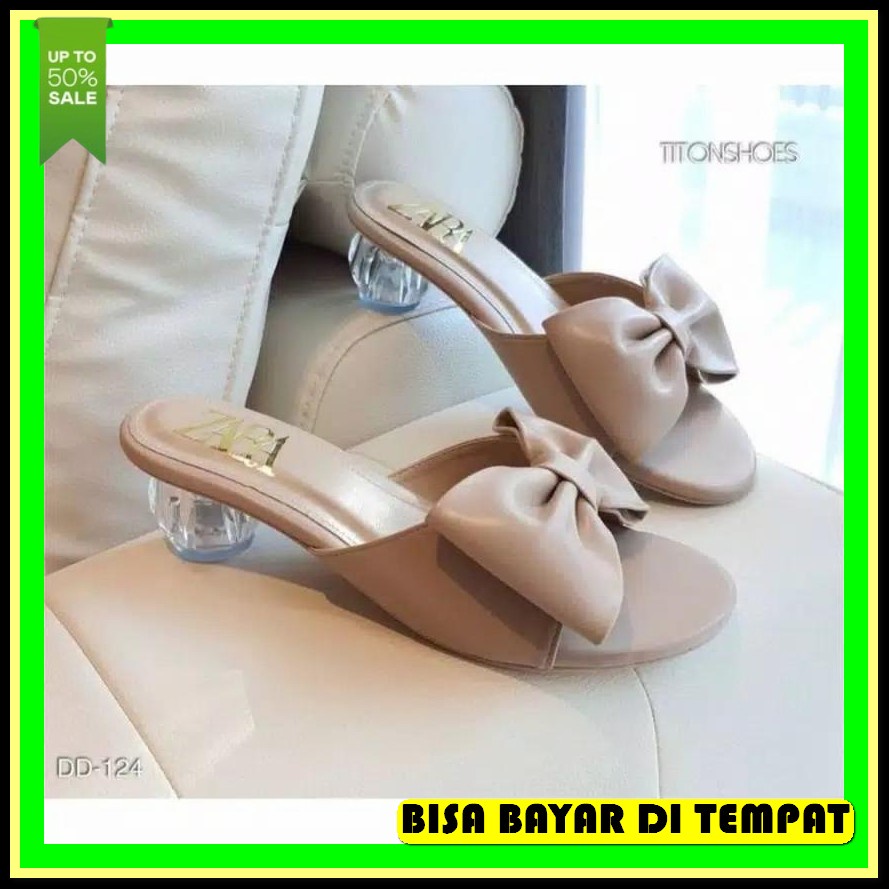 F 17 Bapau Tali Tiker Mamayu / Sepatu Pansus Wanita Cantik Terbaru 5Cm Hak Kaca Tahu Premium Ja20 -