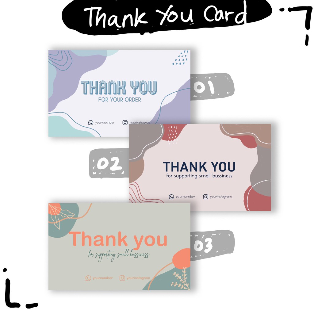 

Thank You Card Aesthetic Bisa Custom Murah Untuk Olshop Tema Abstak