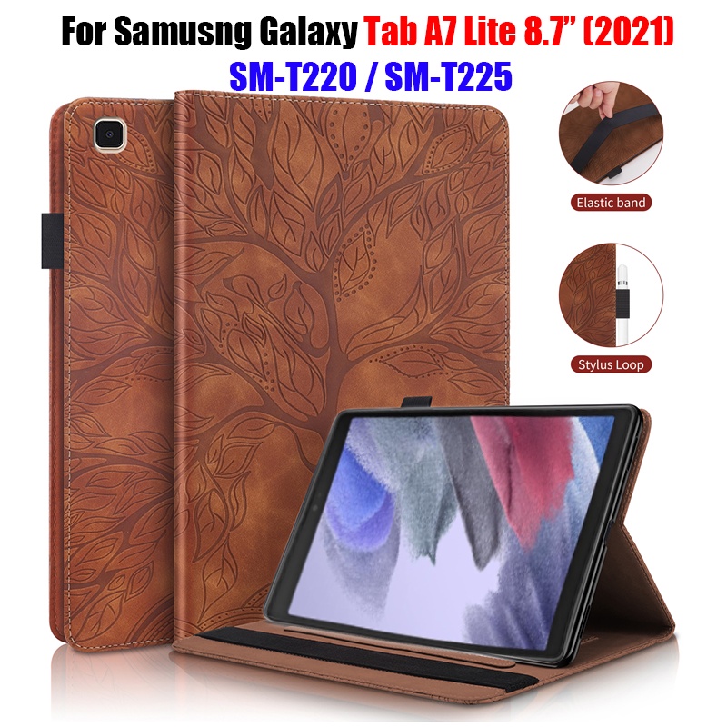 Flip Case Tablet Samsung Galaxy Tab A7 Lite 8.7 &quot;SM-T220 SM-T225 Motif Pohon 3D