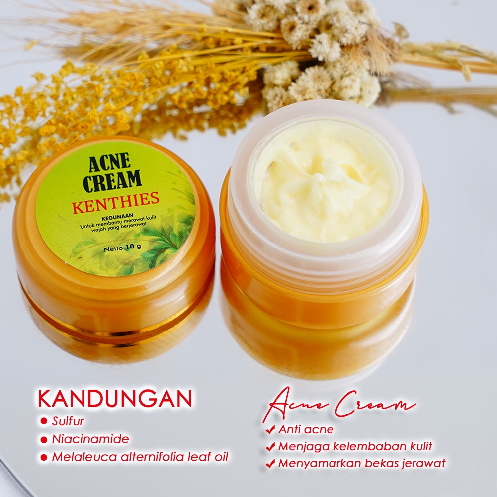Acne Cream Krim Totol Kenthies Kosmetik Kulit Wajah Muka Berminyak Berjerawat Pasir Batu Nanah Bpom
