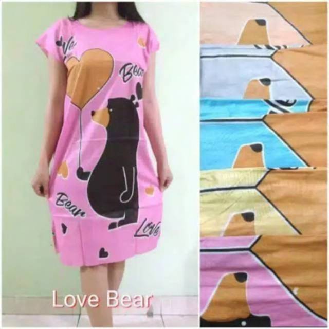 DASTER MIDI ECER MURAH MOTIF KARAKTER  Yukensi Tanpa Lengan Bahan Katun Rayon