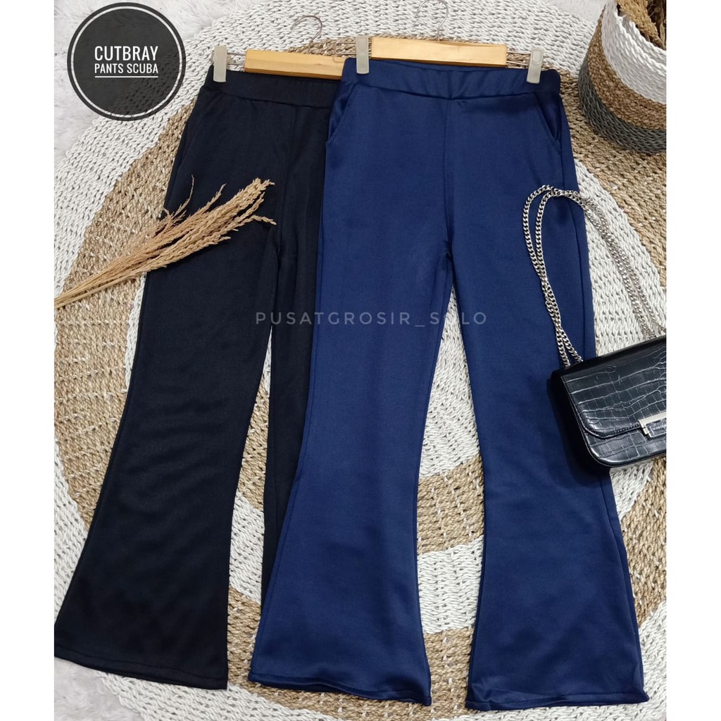  TANPA LIST CUTBRAY PANTS  SCUBA FLARE CELANA MAYUNG 