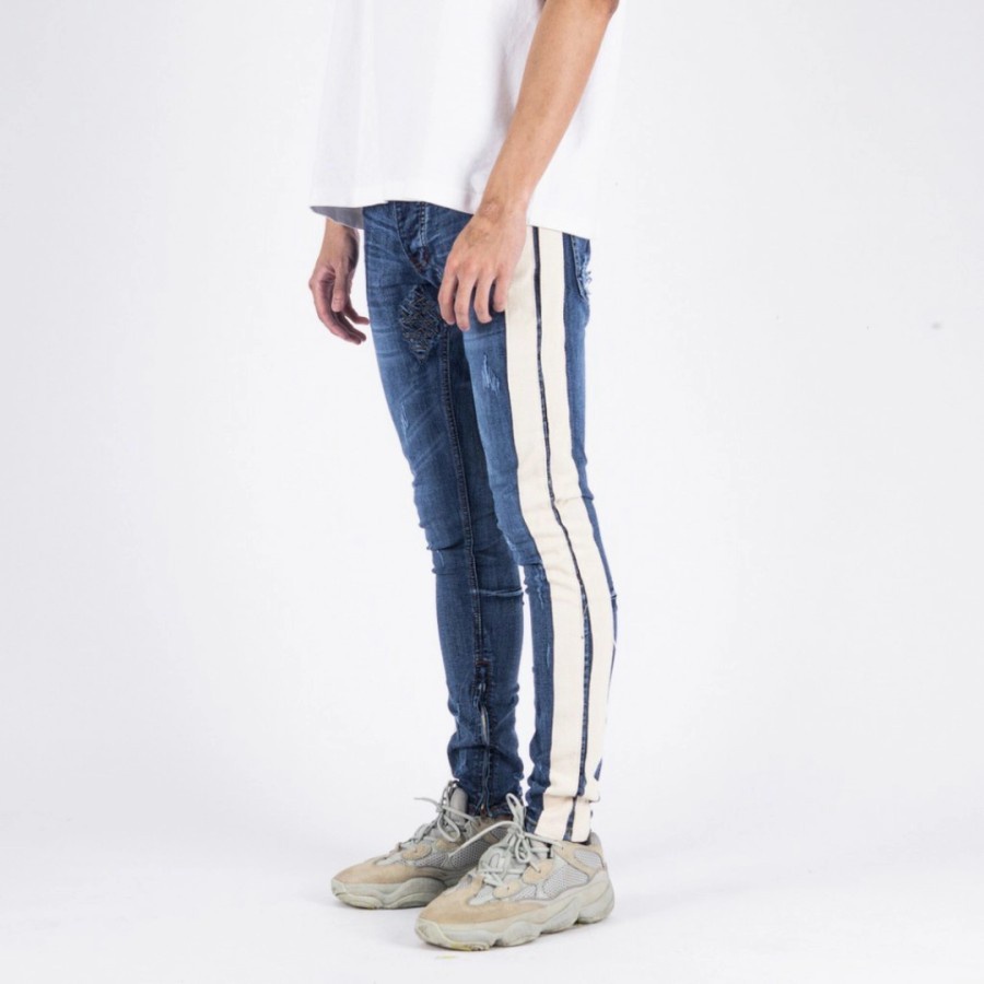 Ham jeansku, Denimitup M1 Oceanic Blue Dual Stripes - Celana Jeans