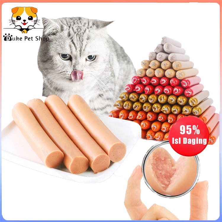 Snack Kucing vitamin makanan anjing  15 gram sosis Makanan hewan peliharaan yang bergizsnack Kucing hewan peliharaan sosis anjing 15g/batang sosis ham anjing kecil bisa untuk pelatihan hewan