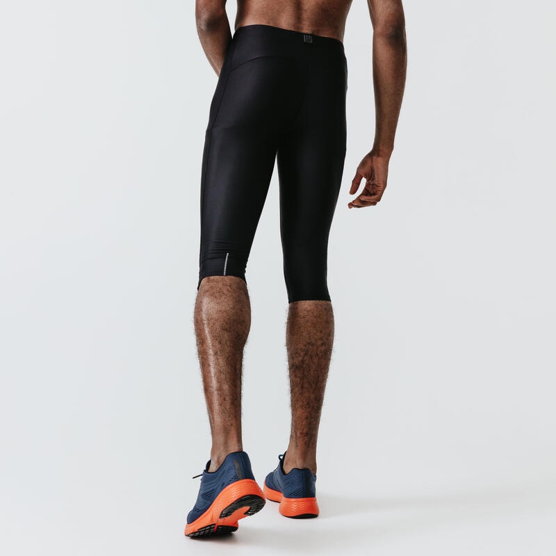 KALENJI Celana Ketat Legging 3/4  Run Dry Pria Olahraga Lari