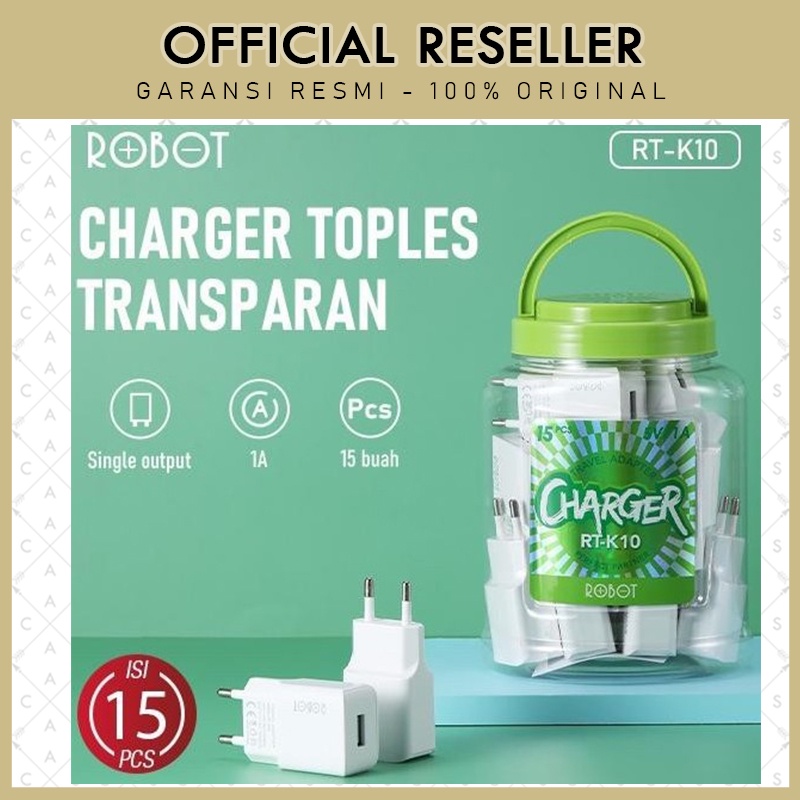 Robot RT-K10 Travel Adapter Charger 1A (Per 1 Pcs) New Model RT-K4