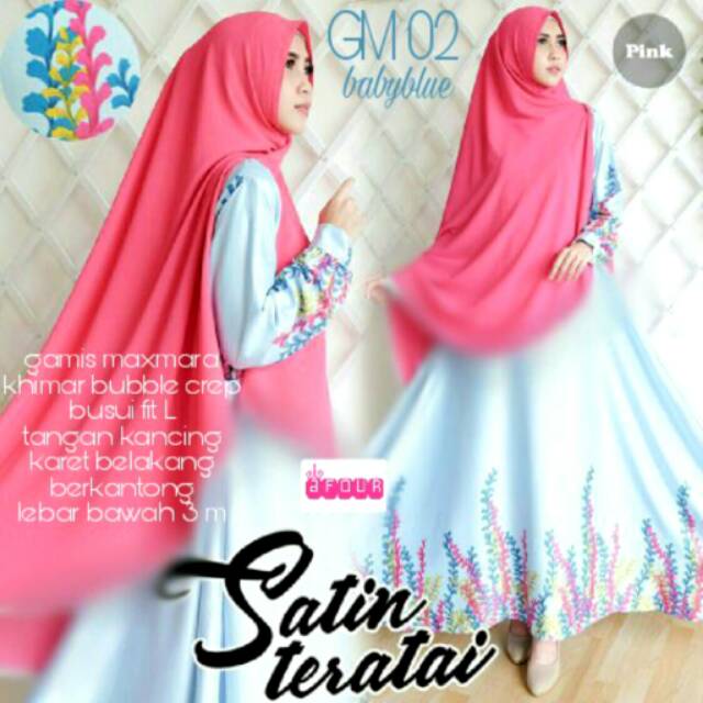 SALE..LAST STOCK..GAMIS MAXMARA SET KHIMAR BUBBLEPOP
