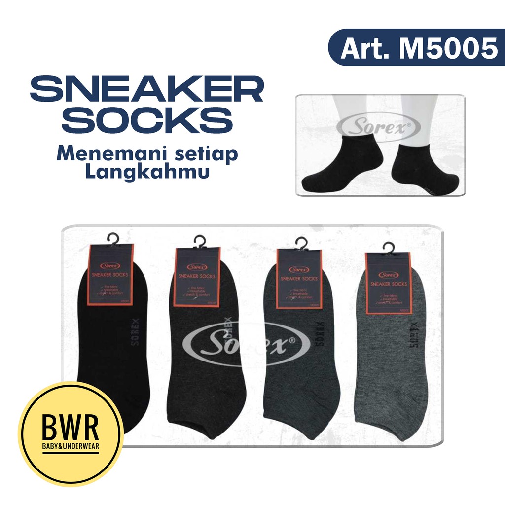 Kaos Kaki Sorex M5005 Sneaker Socks | Kaos Kaki Laki-Laki Dewasa Sorex 5005 - Bwr