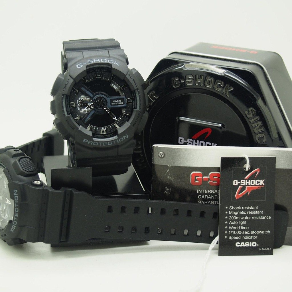 Jam Tangan G-shock Baby-G BA110 Black Autolight Fullset