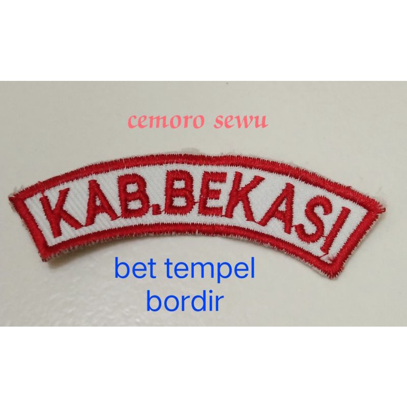 bet tempel lengan bahan bordir Kabupaten Bekasi