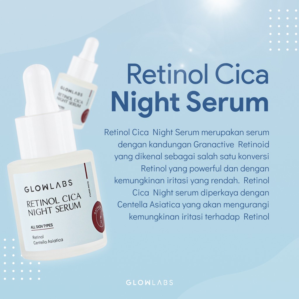 GLOWLABS Retinol Cica Serum 20ml - Mild and Powerful Anti Aging Skincare