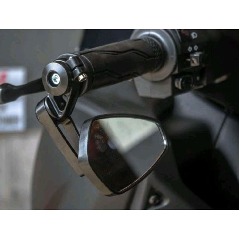 Spion Jalu Oval vnd kaca bening universal bar end VND Hitam 100%