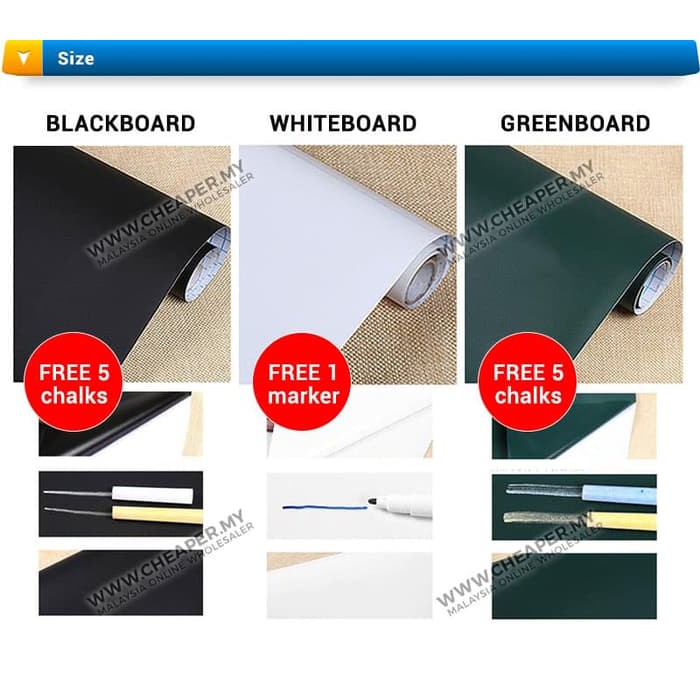 

WALLPAPER STICKER BLACK BOARD WHITE BOARD GREEN BOARD PAPAN TULIS GREENBOARD