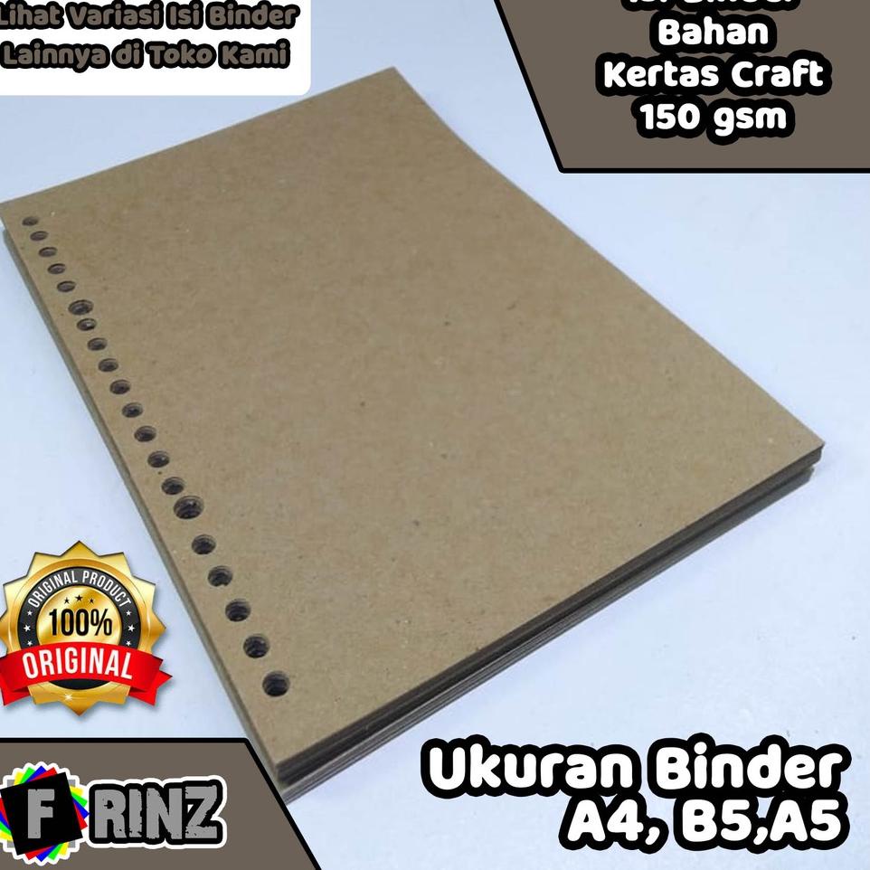 

1.1 SALE Isi Refill Kertas Binder ~ Bahan CRAFT Coklat 150 gsm ( isi 20 ) by Frinz.