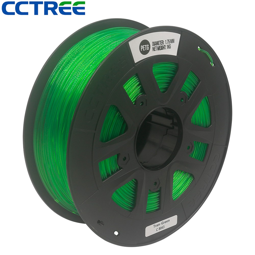 PETG CCTREE 3D PRINTER 1.75mm 1KG Filamen Filament Kualitas TRANSPARAN GREEN