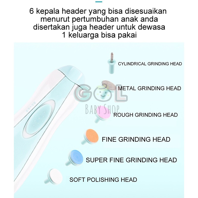 Gunting Kuku Elektrik Bayi &amp; Dewasa Electric Nail Trimmer Manicure Set pemotong kuku bayi