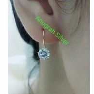 Anting desy remaja/dewasa Rose gold mata zircon putih perak asli 925/Silver lapisan mas kuning murni!!!