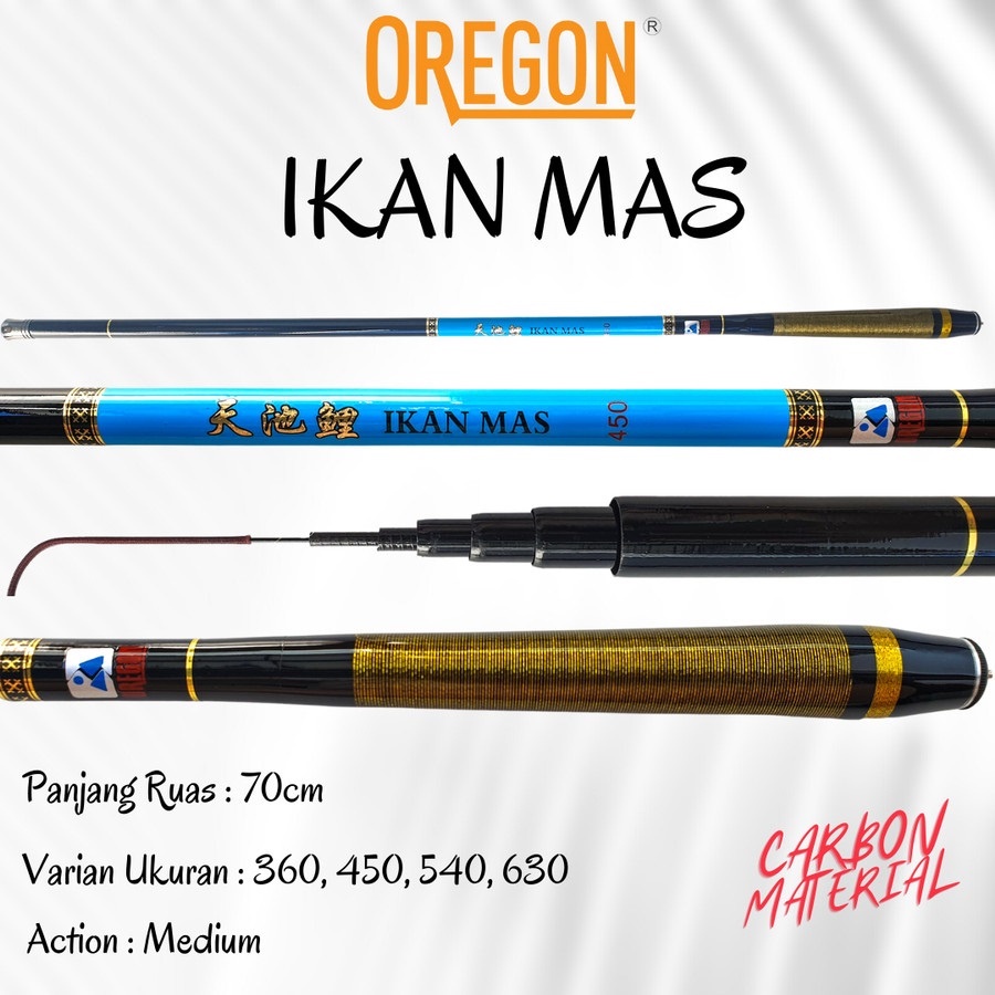 Oregon Ikan Mas Joran Tegek Mentah 360/450/540/630 Tongkat Pancing