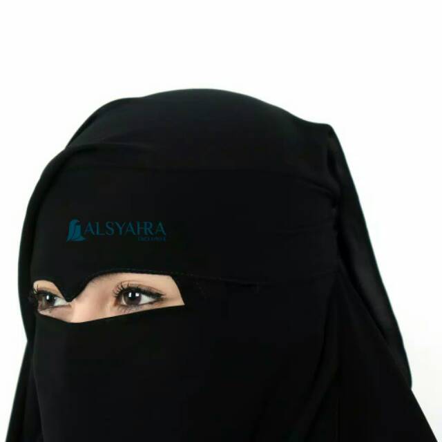 Niqab Yaman Eagle Eyes Sifon Sliky Jetblack By Alsyahra Exclusive