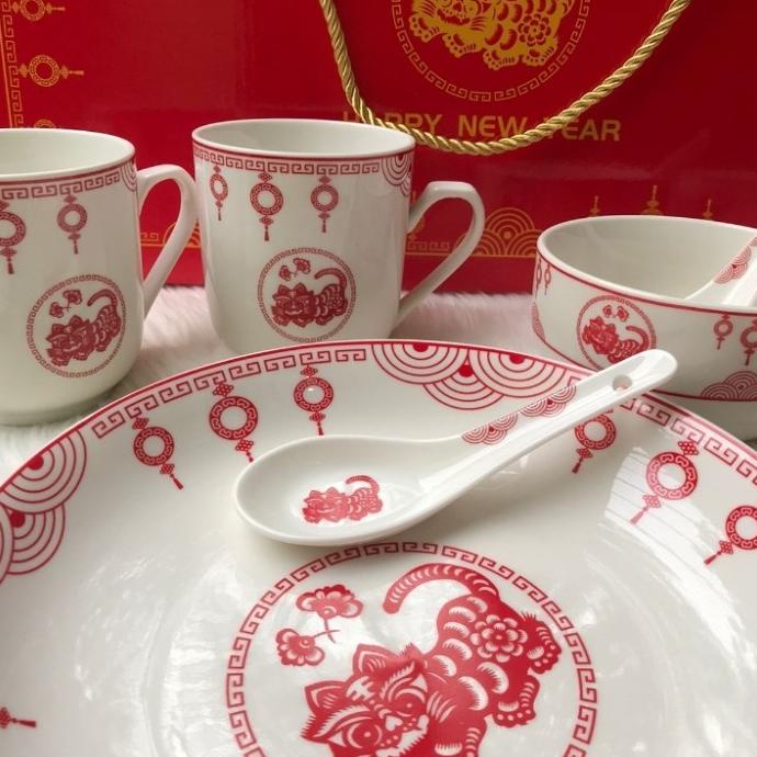 

A.Anadara Hampers Imlek Cny Premium Set Gift Box Bowl Plate Mangkok Kado Parcel