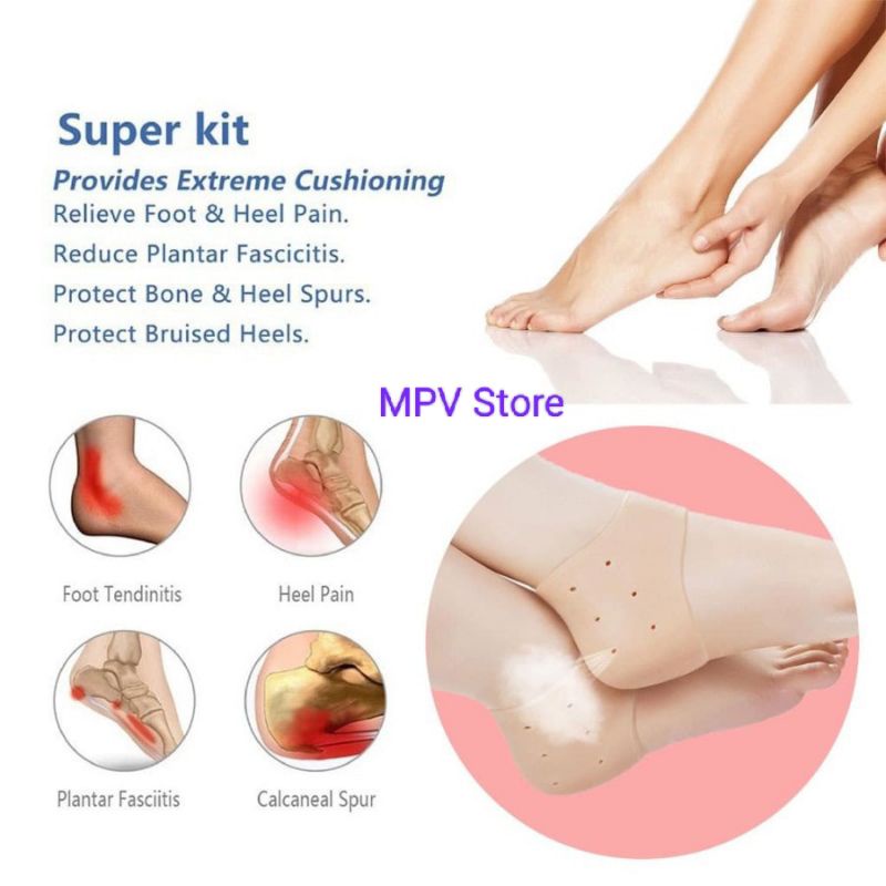 Pelindung Tumit Kaki Silikon Lembut Heel Pad (1Pasang)