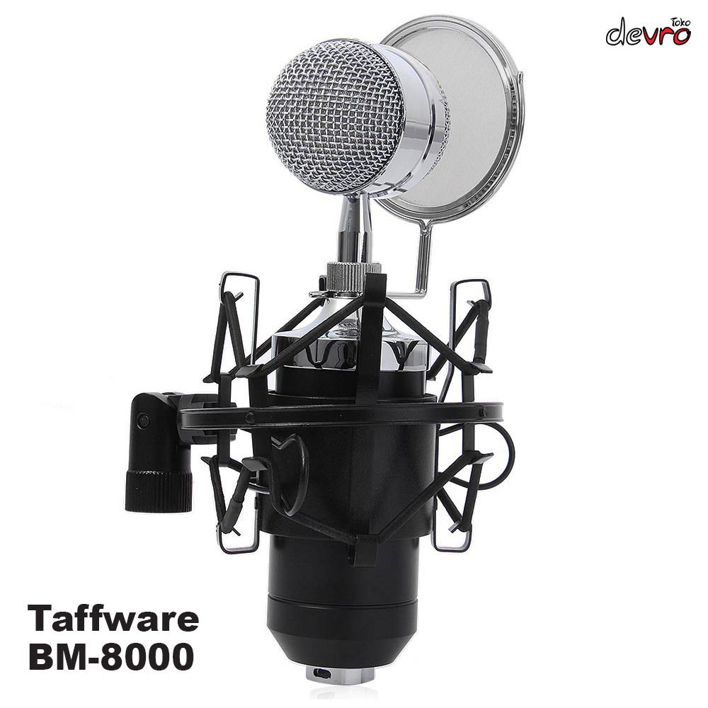 Microphone Mikrofon Kondenser dengan Shock Proof Mount - BM-8000