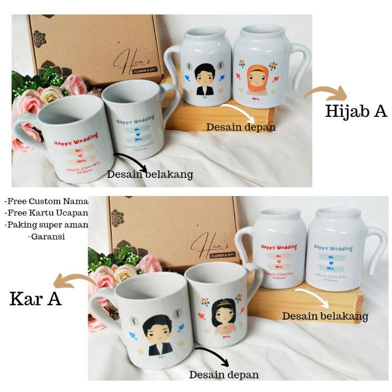HAMPERS MUG COUPLE HADIAH KADO PERNIKAHAN UNIK TERLARISS...,,,,,