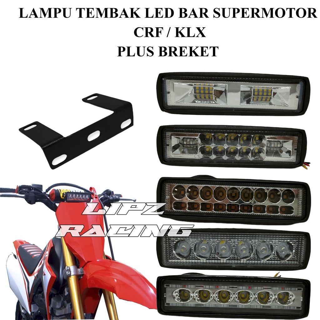 PAKET LAMPU TEMBAK SUPERMOTO LED BAR SRIES UNTUK KLX / CRF