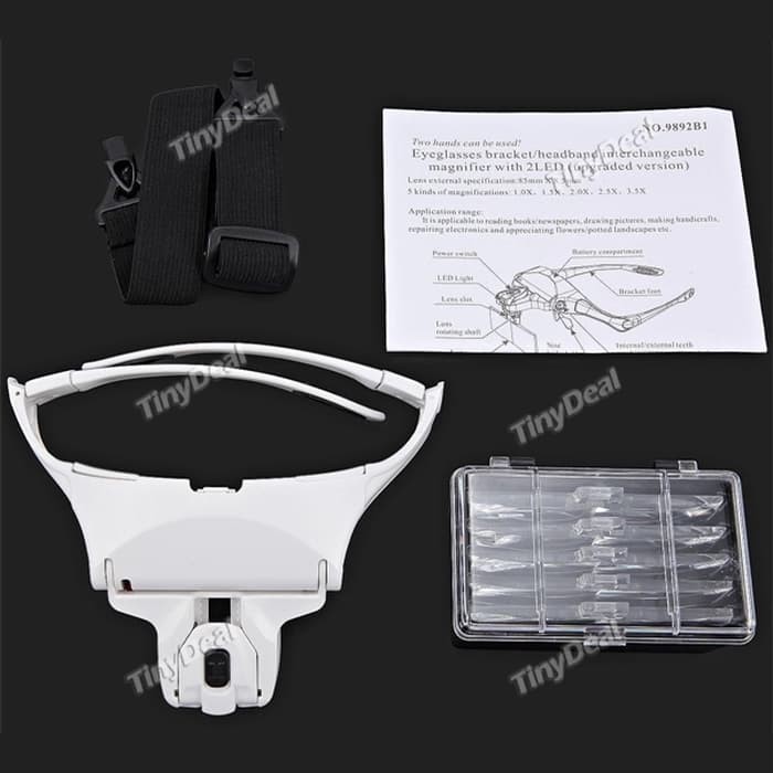 kacamata Interchangeable Magnifier 2 LED-3