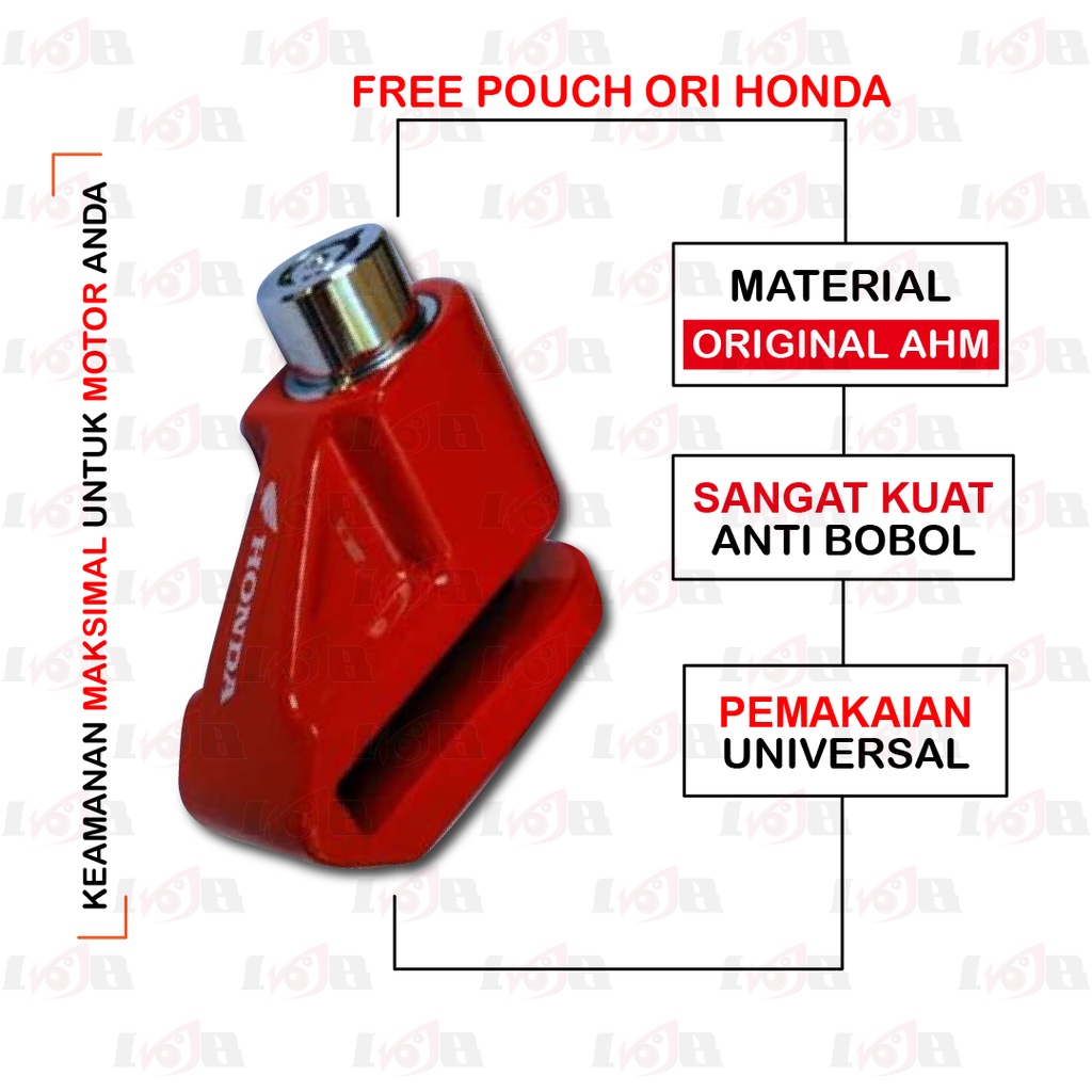 Kunci Gembok Cakram Set Baja Honda Piringan Motor Disc Lock Original Universal Matic Bebek Sport