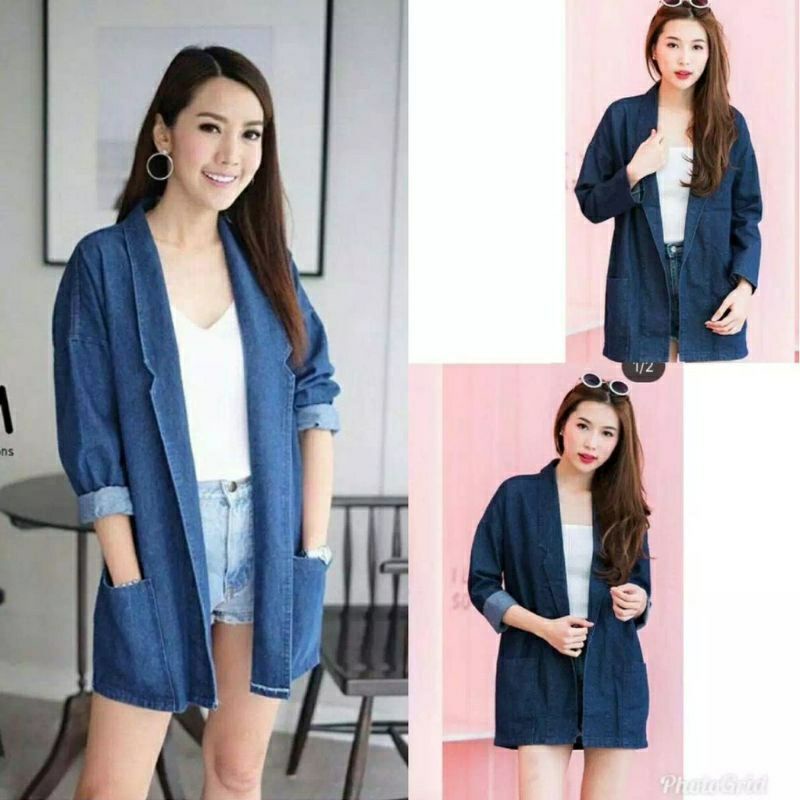 Blazer Cardi Jeans Wash Original Product