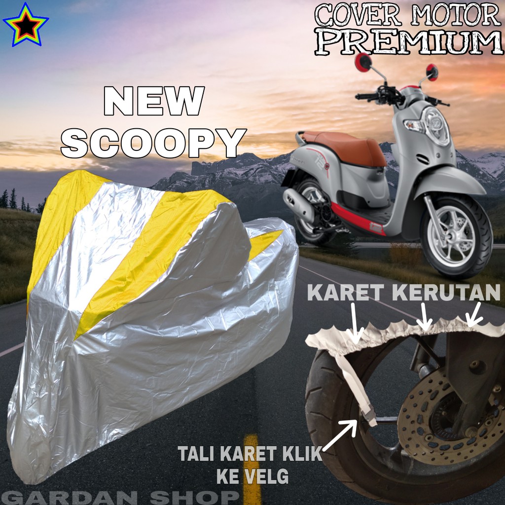 Sarung Motor NEW SCOOPY Silver KUNING Body Cover Scoopy PREMIUM