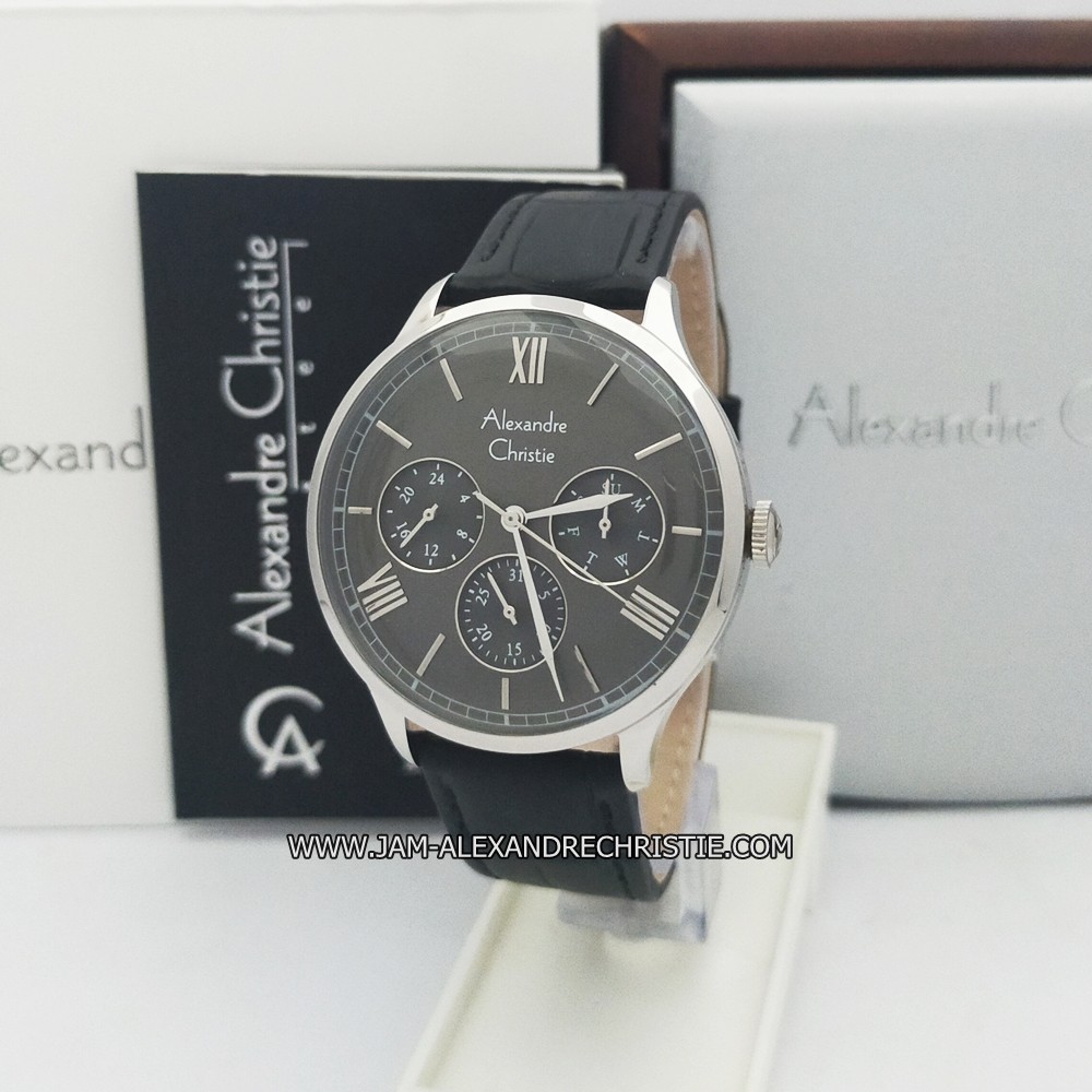 Jam Tangan Pria Alexandre Christie AC 6568 MF BLSVGY black silver grey