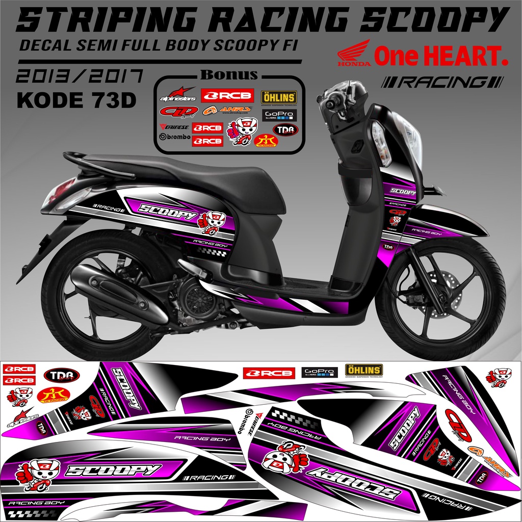 Striping Scoopy Sticker Scoopy 2013/2017 Variasi Kode 73