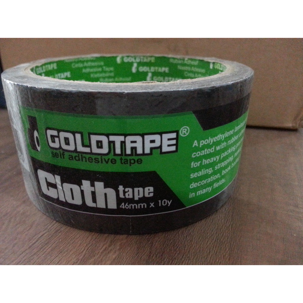 Isolasi / LAKBAN HITAM TEBAL Green merk Goldtape lengket rekat