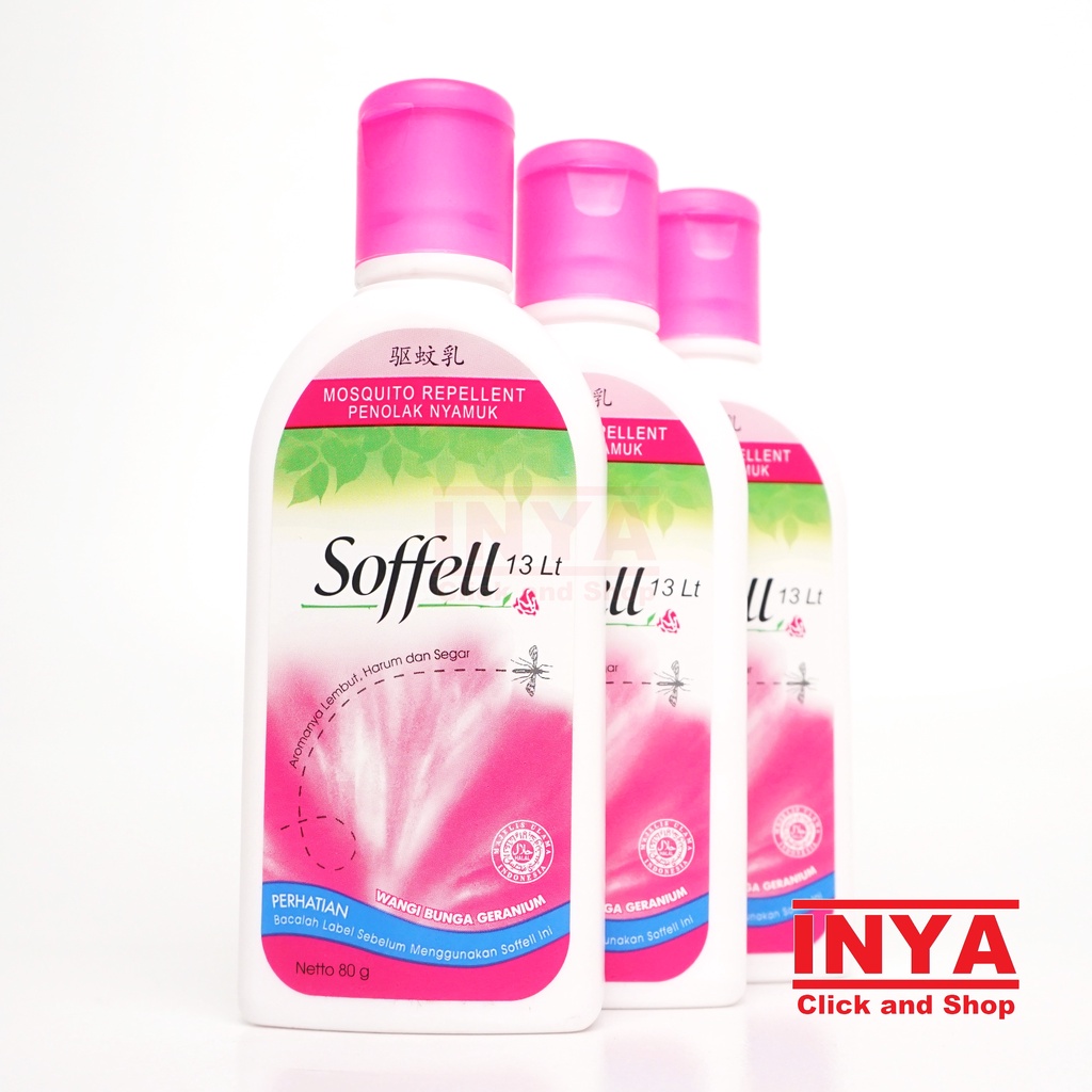 SOFFELL 13 LT WANGI BUNGA GERANIUM 80gr - Obat Nyamuk Lotion