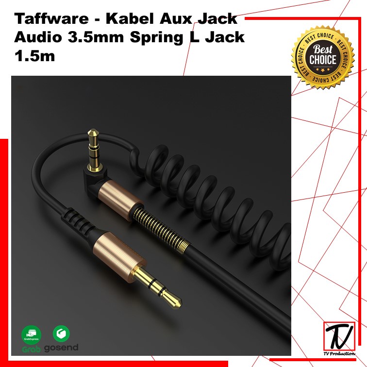 Kabel Aux Jack  Audio 3.5mm Spring L Jack 1.5m