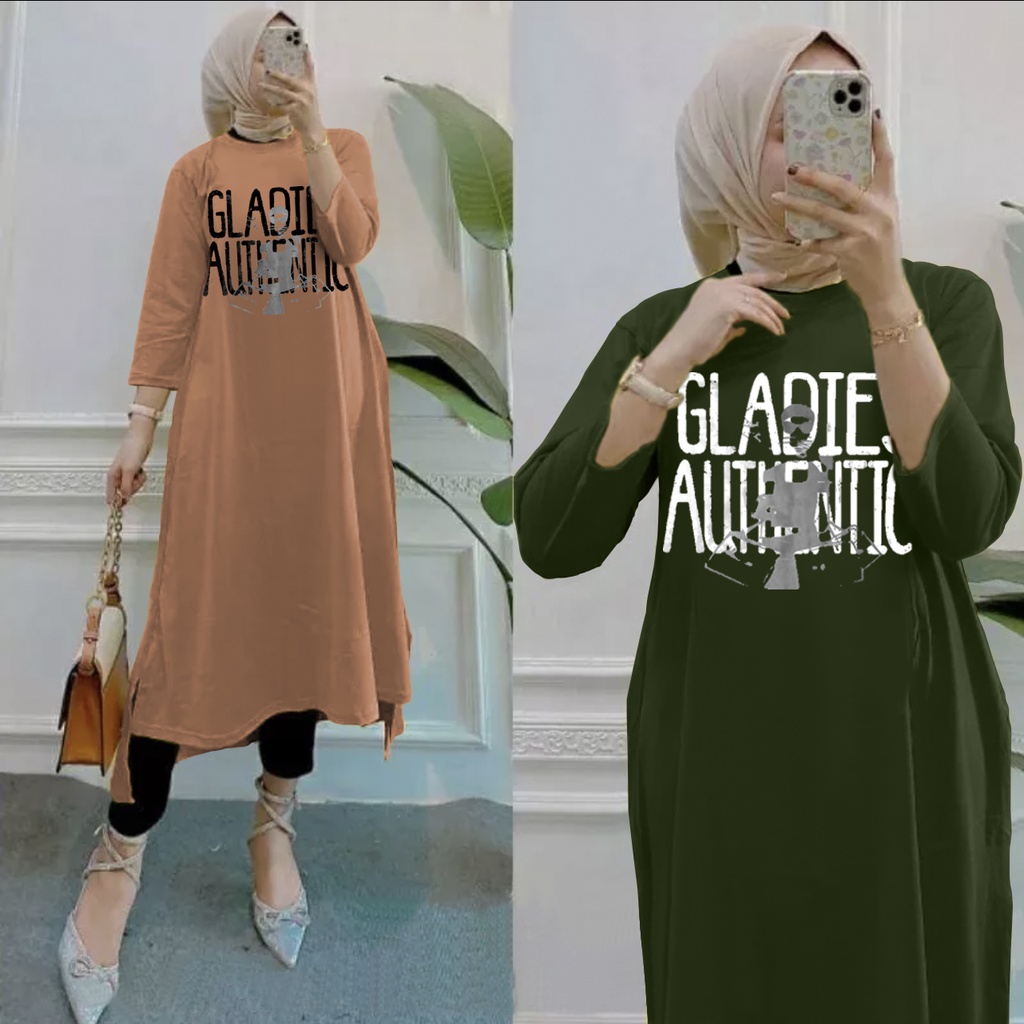 GR LONG TUNIK TERBARU BASIC / MIDI DRESS JUMBO BABYTERRY SR537