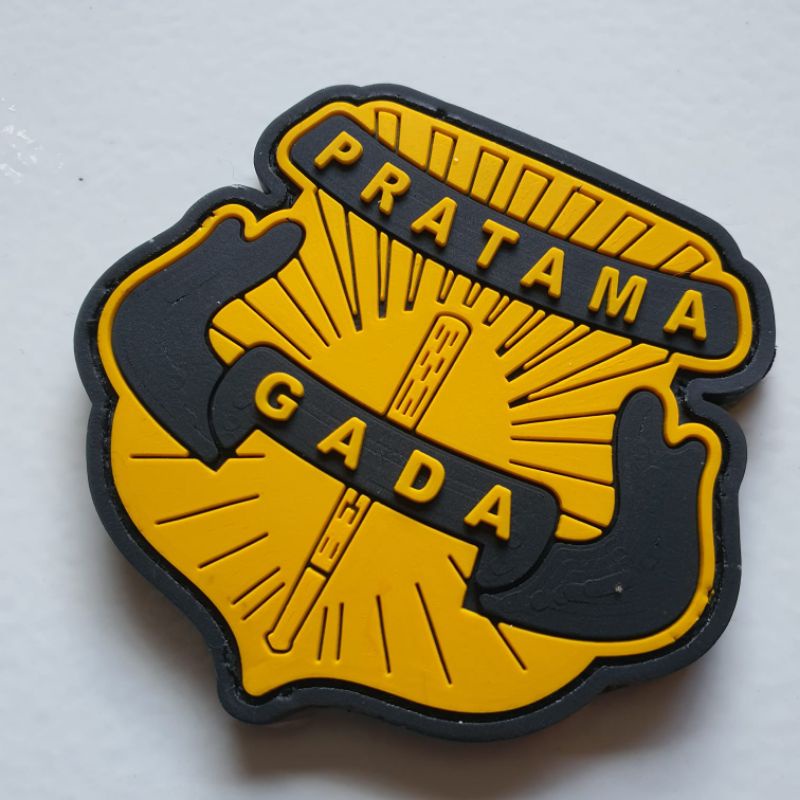 patch rubber logo gada pratama satpam security - rubber patch logo satpam - tempelan emblem karet velcro