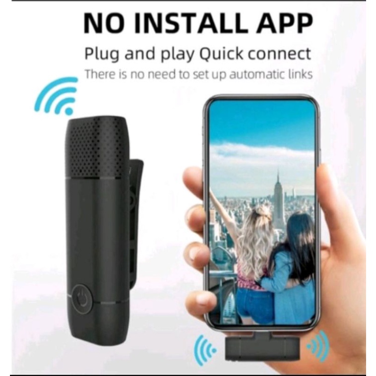 Mic Wireless Hp Vlog Youtuber Portable Mic For iPhone And Android Smartphone