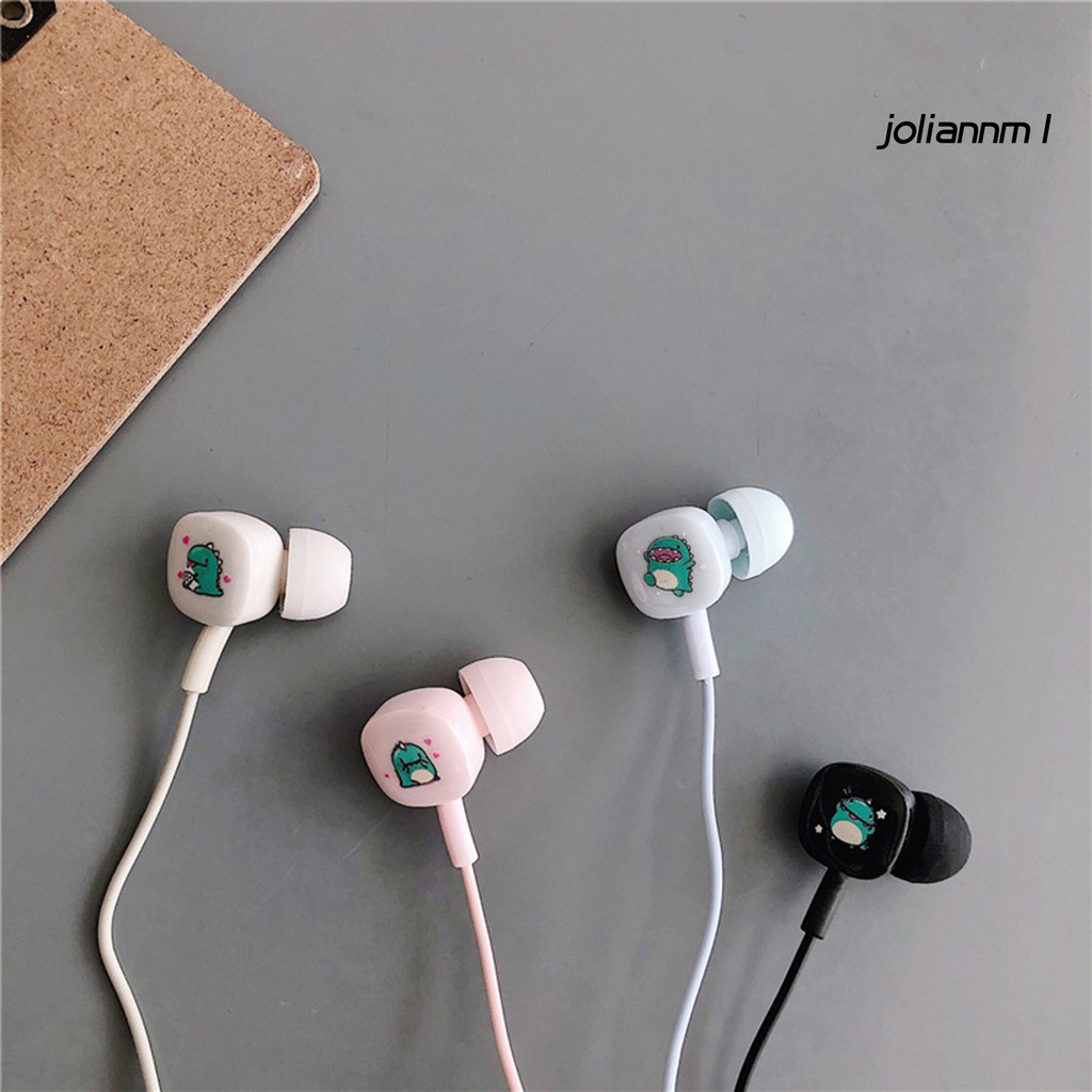 Earbud Kartun Lucu Universal Bass In-Ear Earphone Mic Kabel Dengan Kotak Penyimpanan