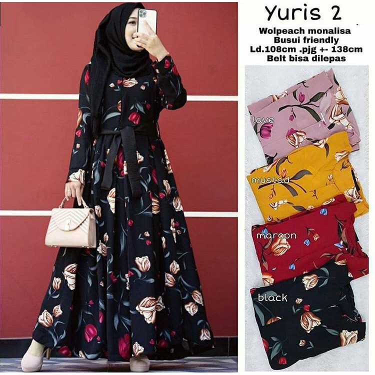 [BISA COD] GAMIS MUSLIM / YURIS MAXY/ DRESS MAXY BRUKAT WANITA KONDANGAN MURAH