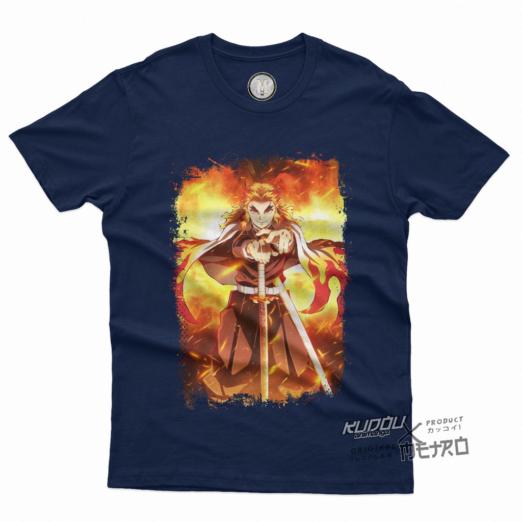 Tshirt Rengoku Flame Mugen Train Anime Kimetsu No Yaiba