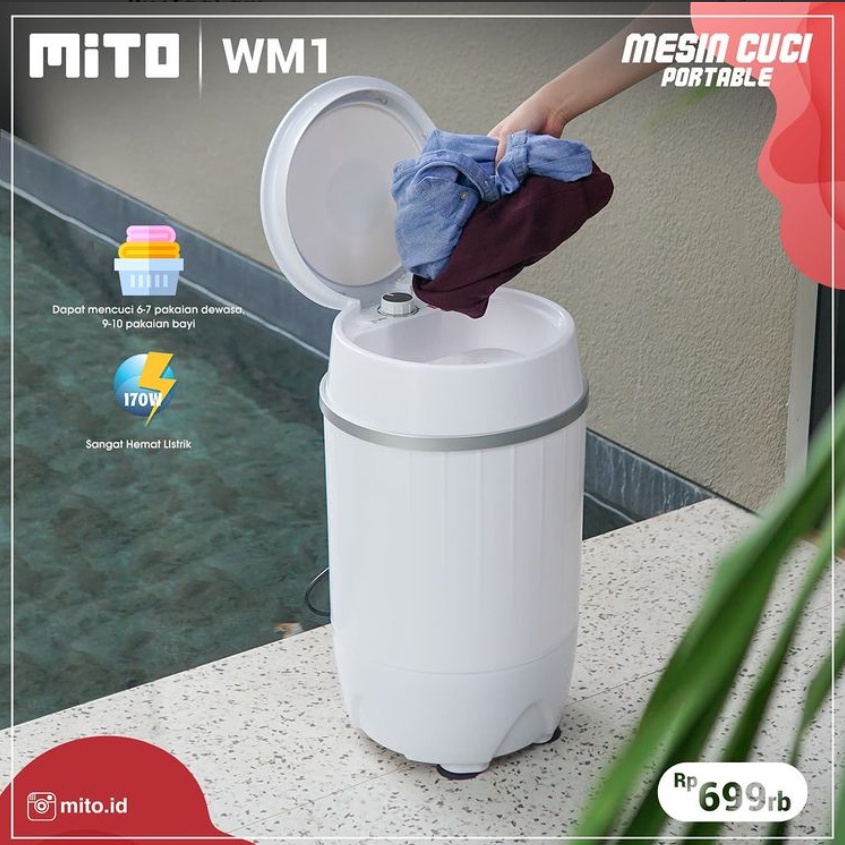 Mesin Cuci Mito WM 1 Kapasitas 3,5 kg Mesin Cuci Mini Mito Washing Machine Mito WM 1