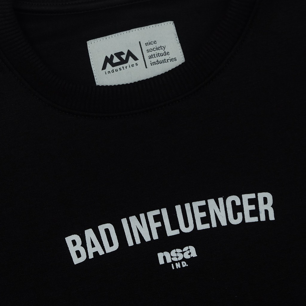 NSA IND Crewneck Sweater Sweatshirt /Bad Influencer / Black-1