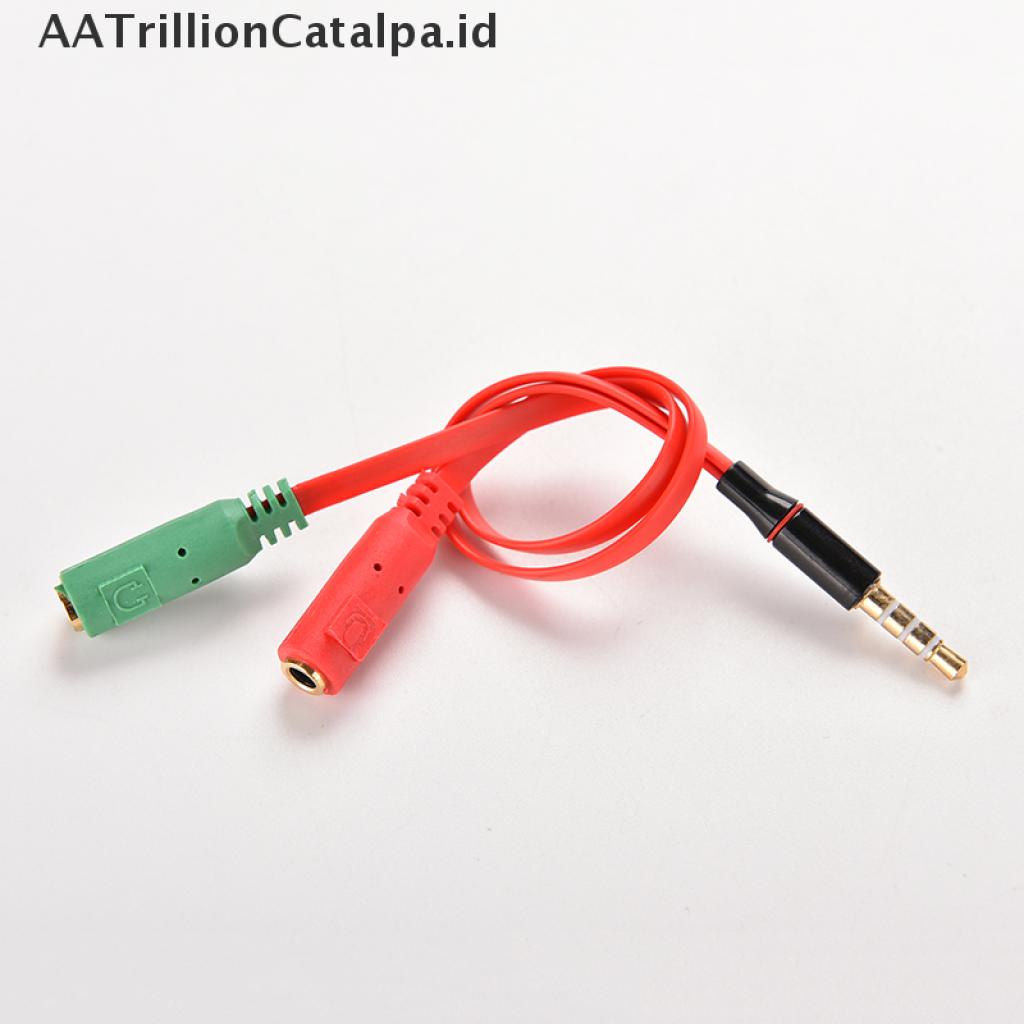 (AATrillionCatalpa) Adapter Splitter Kabel Audio AUX 1x3.5mm male Ke 2 Female Untuk Earphone / Headphone