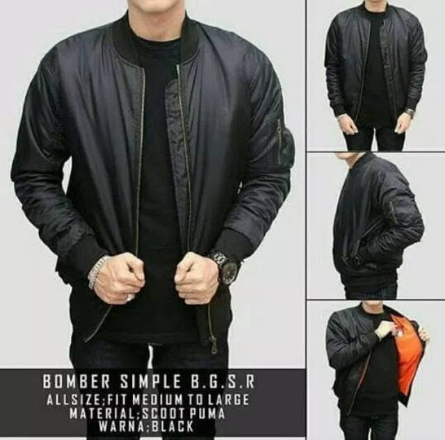 Jaket Bomber Polos Pria Distro/Jaket Bomber Big Size
