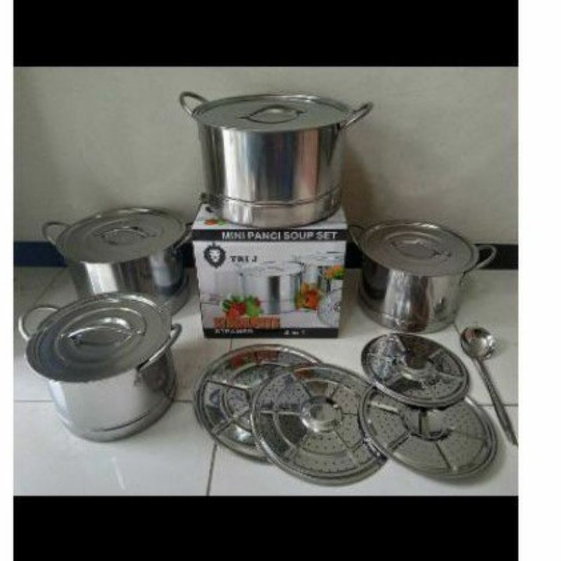 Mini Panci Soup Set 4in1 Pot Steamer Tri J
