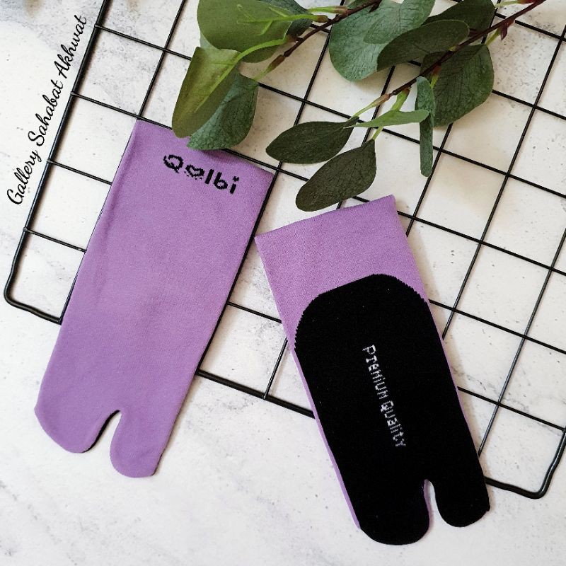 Kaos kaki Jempol Tapak Hitam Muslimah Nylon Spandex Premium By QOLBI