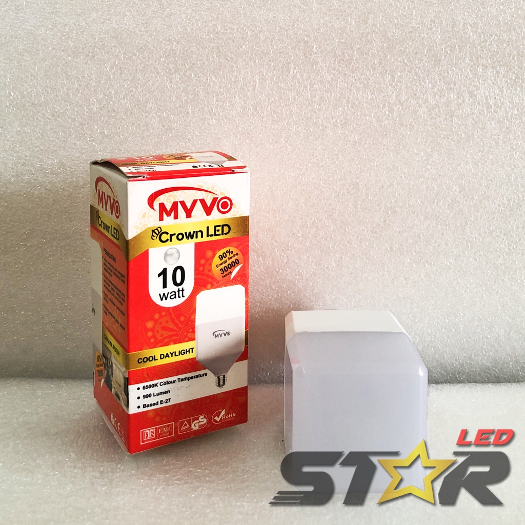 MYVO Crown LED 5W, 10W Lampu Bohlam Kotak Desain Unik Murah Hemat Energi Irit Listrik Super Terang 5 10 WATT Star